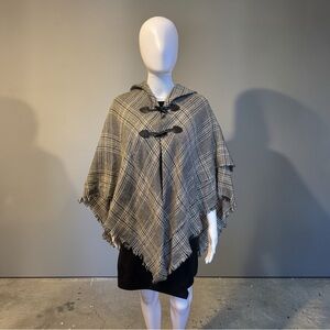 Plaid Cape with Toggle Closure